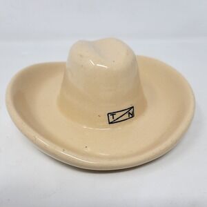 Vintage TN Ceramic Cowboy Hat Ashtray Trinket Dish Beige Western Americana Decor